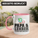 Papa und Lehrer Tasse Geschenkidee Vater für Lehrer Geburtstag Vatertag Spruch Geschenkidee Rosa Trendation