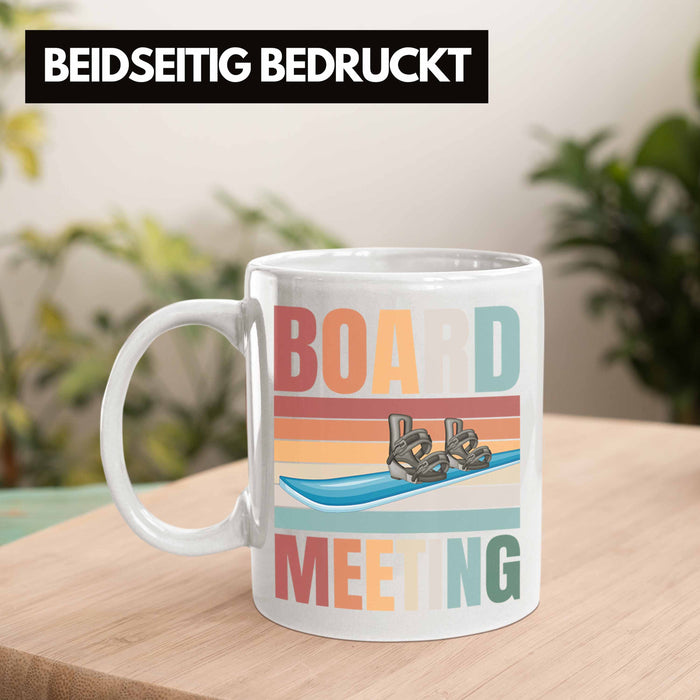 Snowboard Tasse Geschenkidee für Snowboard-Fahrer zum Geburtstag Weihnachten Weiß Trendation