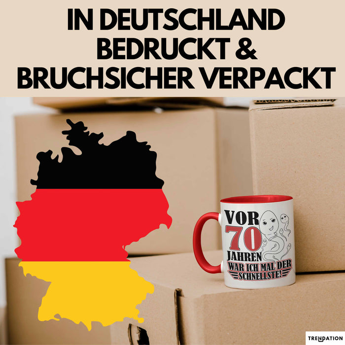 70. Geburtstag Tasse Geschenk Vor 70 Jahren War Ich Mal Der Schnellste Geschenkidee Opa Rot Trendation