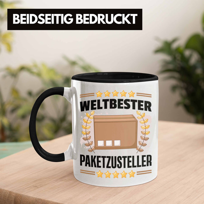 Weltbester Paketbote Paketzusteller Tasse Geschenkidee Postbote Spruch Trendation