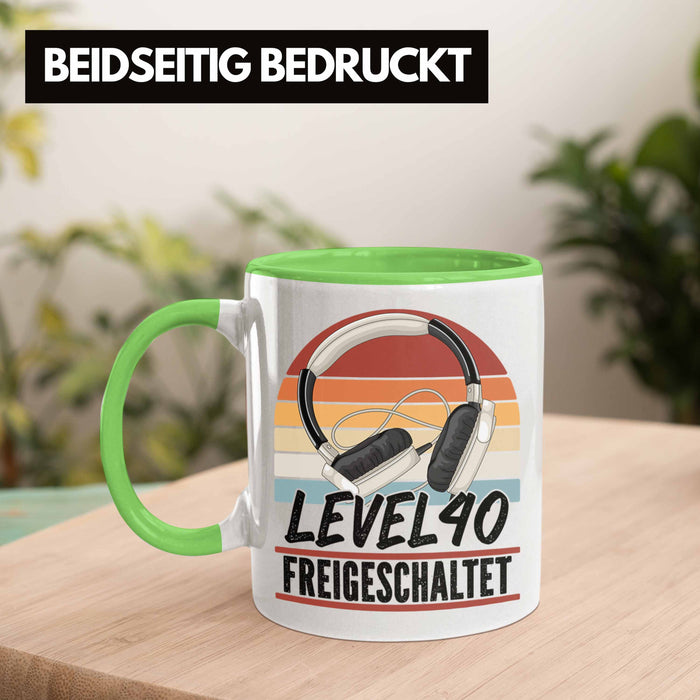 40. Geburtstag Geschenk Männer Gaming Kaffee-Becher Gamer 40er Geburtstag Geschenkidee Tasse Grün Trendation