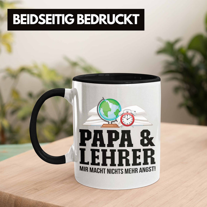 Papa und Lehrer Tasse Geschenkidee Vater für Lehrer Geburtstag Vatertag Spruch Geschenkidee Trendation