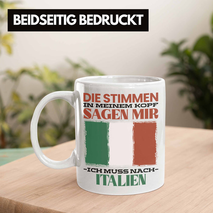 Italien Tasse Urlaub Heimat Geschenk Spruch Italiener Geschenkidee Weiß Trendation