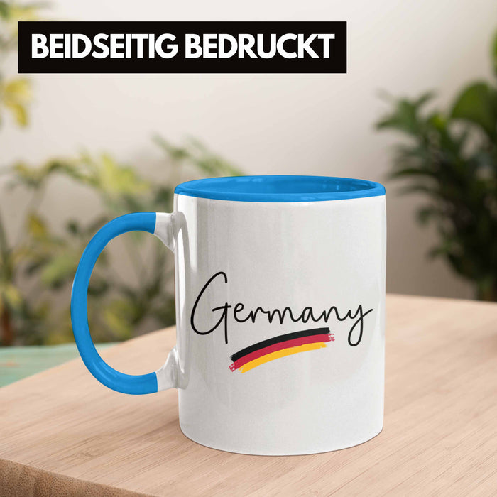 Germany Tasse Deutschland Flagge National Stolz Blau Trendation