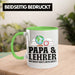Papa und Lehrer Tasse Geschenkidee Vater für Lehrer Geburtstag Vatertag Spruch Geschenkidee Grün Trendation