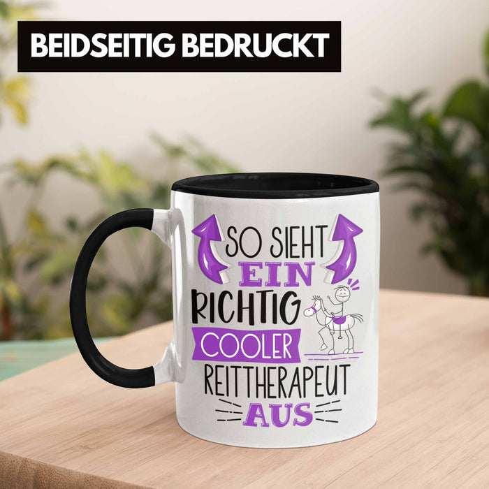 So Sieht Ein Richtig Cooler Reittherapeut Aus Tasse Geschenk für Reittherapie Geschenkidee Spruch Trendation