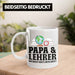 Papa und Lehrer Tasse Geschenkidee Vater für Lehrer Geburtstag Vatertag Spruch Geschenkidee Weiß Trendation